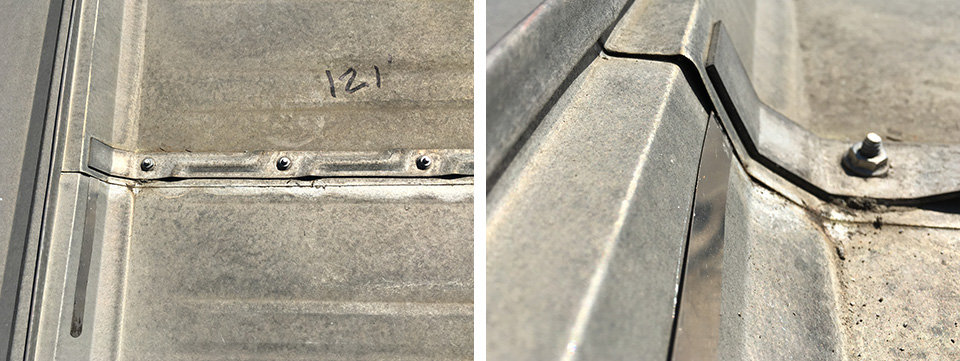 MR-24 panel end lap inspection of trapezoidal sides and shoulders for voids and missing butyl